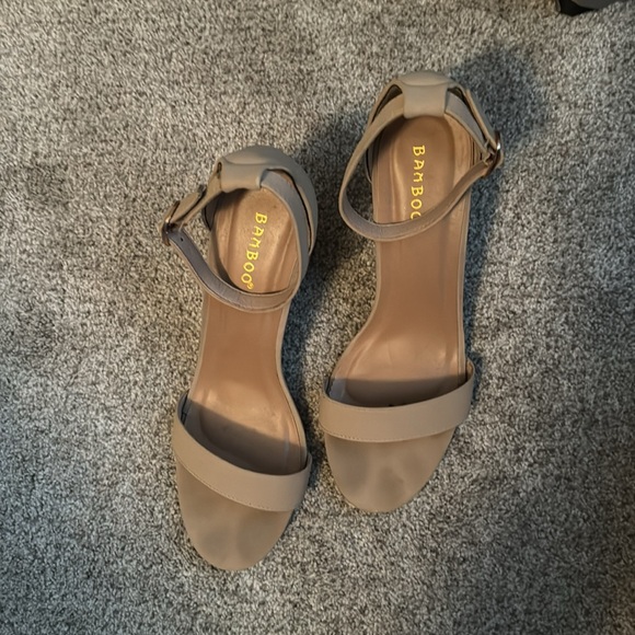 BAMBOO Nude High Heels - Picture 2 of 5